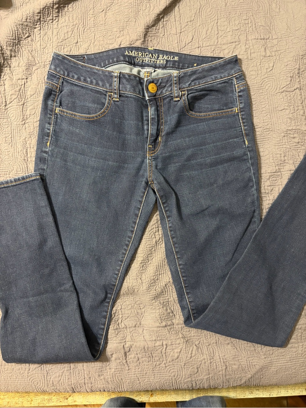 American Eagle Outfitters Women's Skinny Jeans — Dark Blue Denim